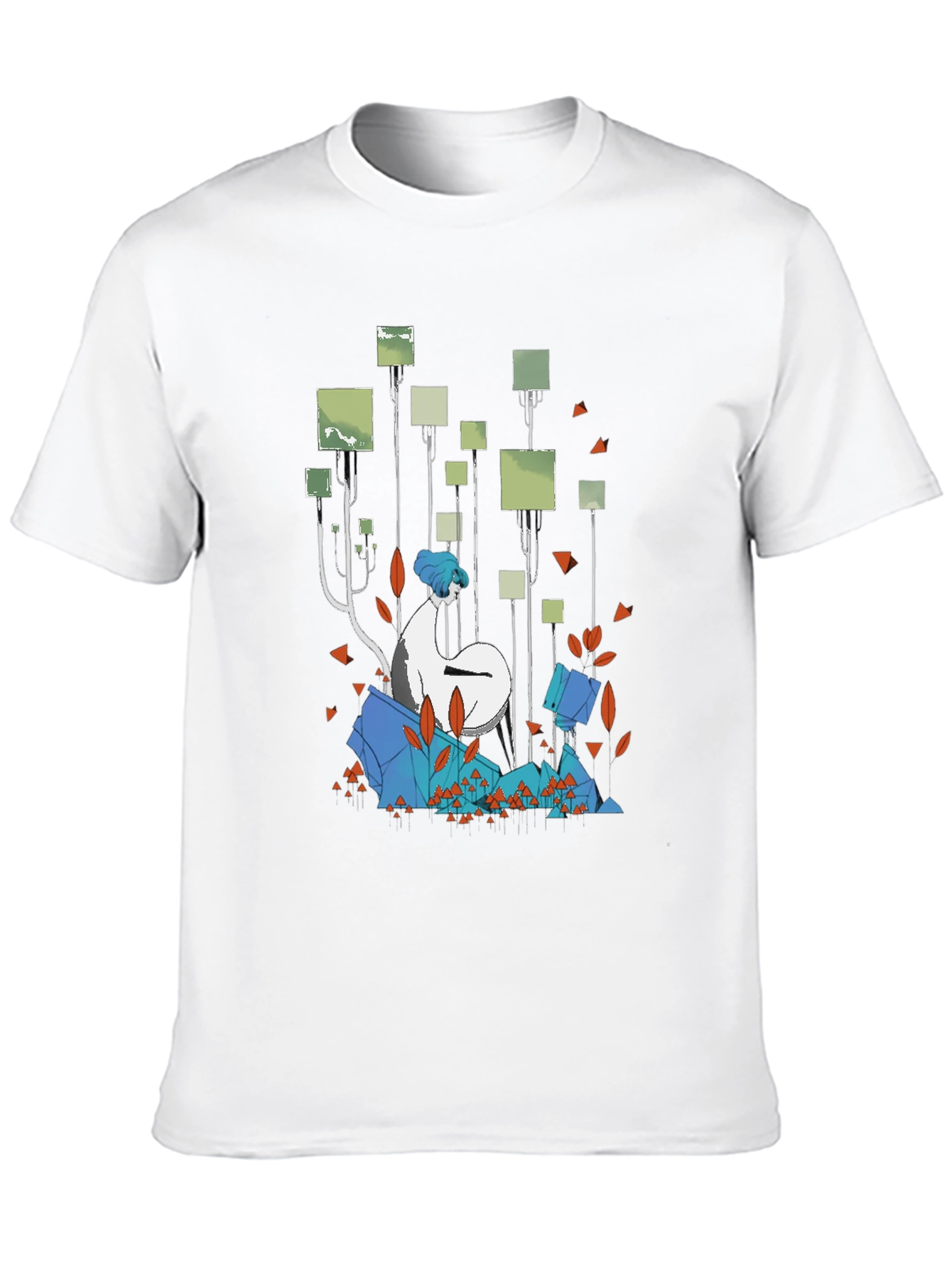 Abstract Forest Graphic Black T-Shirt
