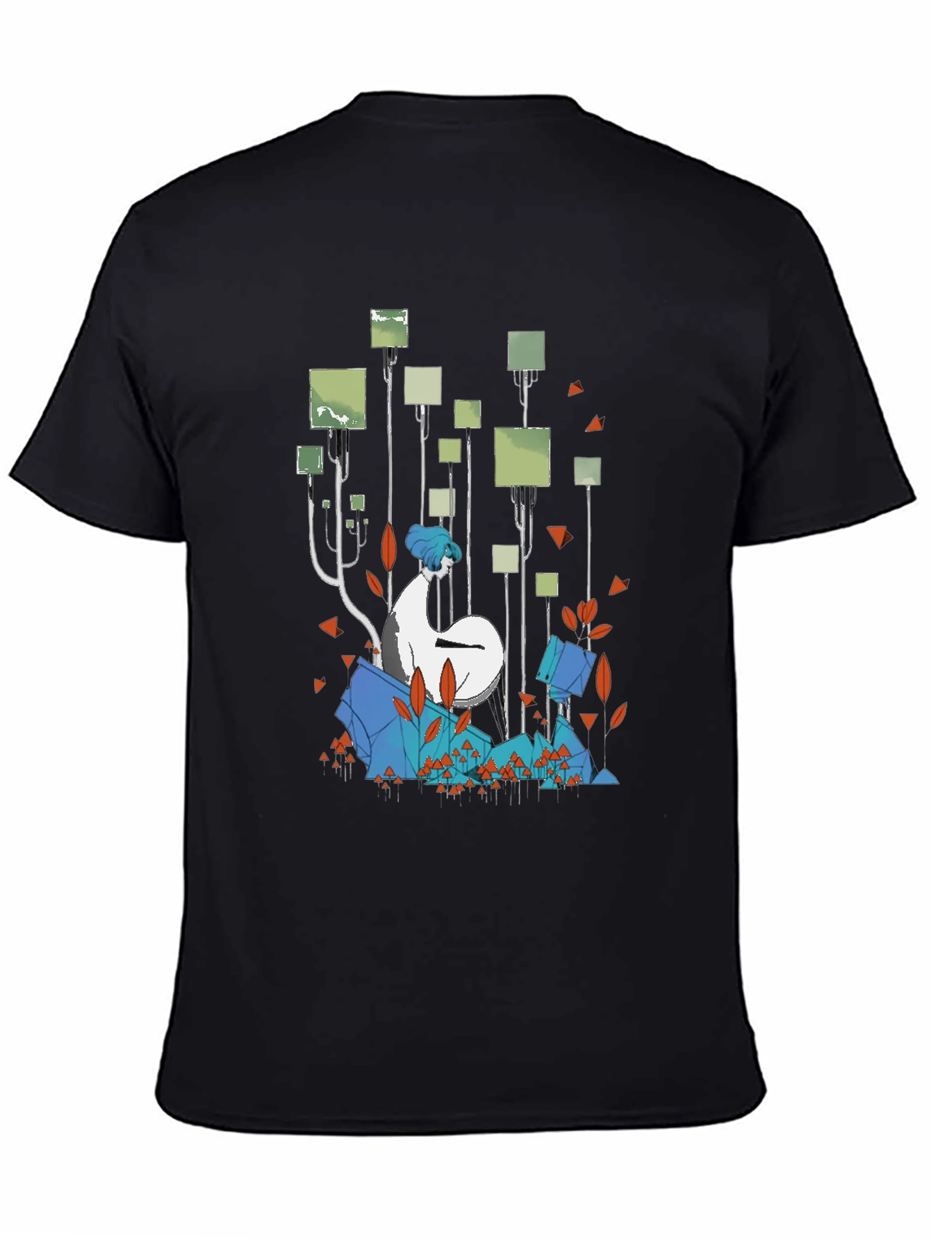 Abstract Forest Graphic Black T-Shirt